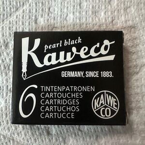 (3) Kaweco Fountain Pen Ink Cartridges short, Pearl Black Pack of 6